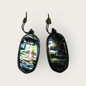 Kendra Scott Elle Gunmetal Abalone Drop Earrings